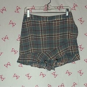 Altar'd State Blue and Red Plaid Skirt